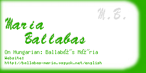 maria ballabas business card